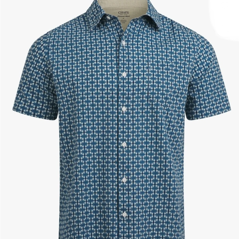 Chaps Men's and Big Men's Linen-Blend Print Woven Shirt, Size XXL